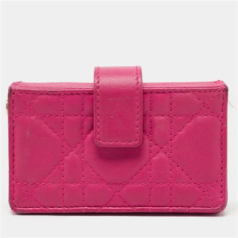 dior wallet pink|dior pink cannage card holder.